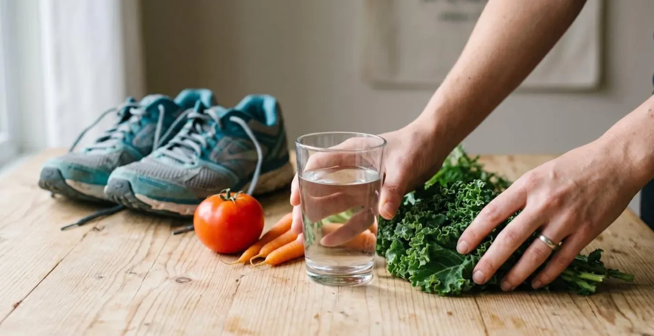 A person effortlessly integrating a healthy habit into daily routine with minimal conscious effort