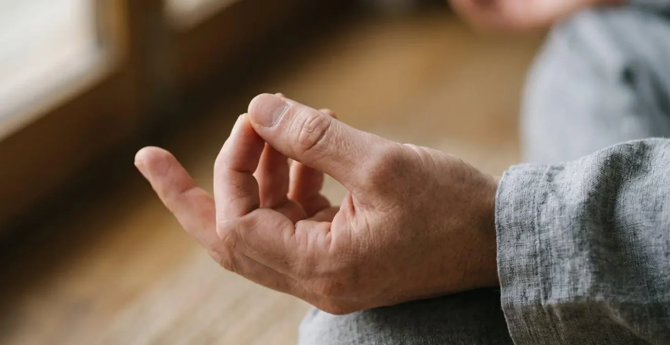 Professional practicing active meditation through mindful movement