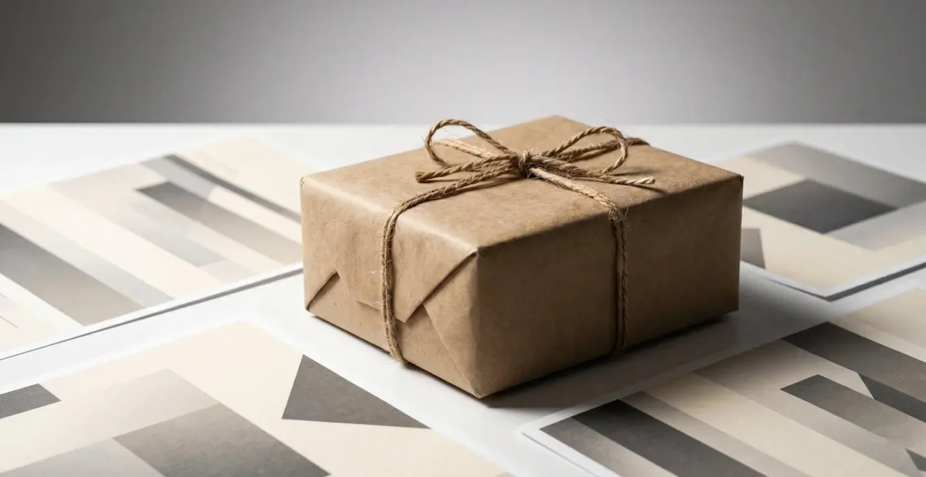 Symbolic photograph representing transparent gift package declaration with proper documentation