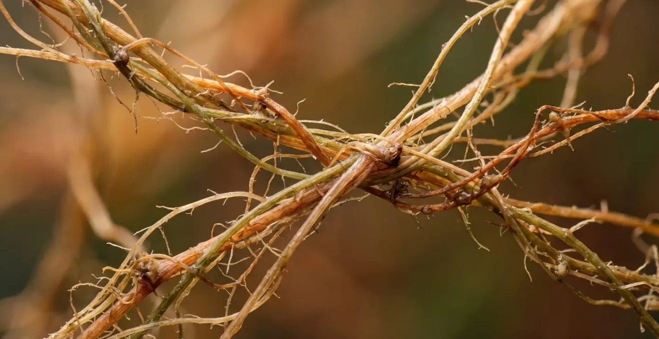 Abstract macro perspective of natural textures representing the gut-brain communication pathway and neural connections
