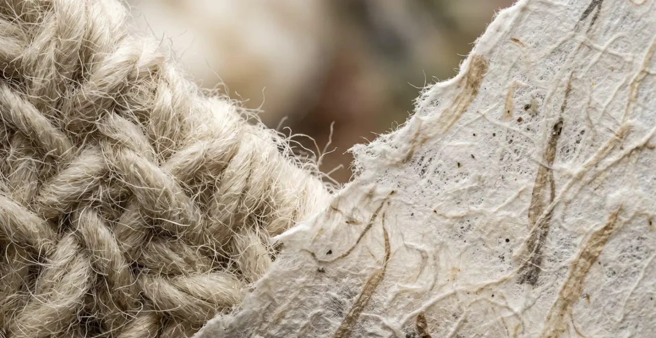 Extreme close-up of contrasting paper and fabric textures, symbolizing the communication breakdown in poor translation.