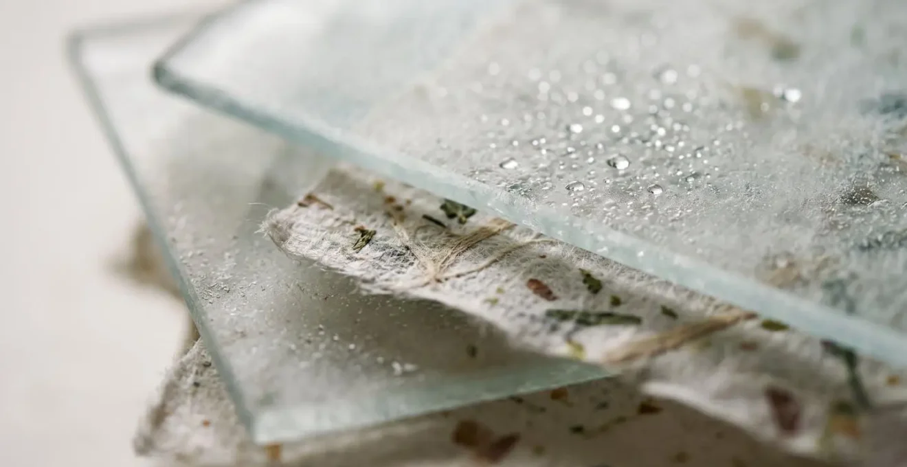 Macro detail showing the tactile texture and layered transparency of materials representing trust reconstruction